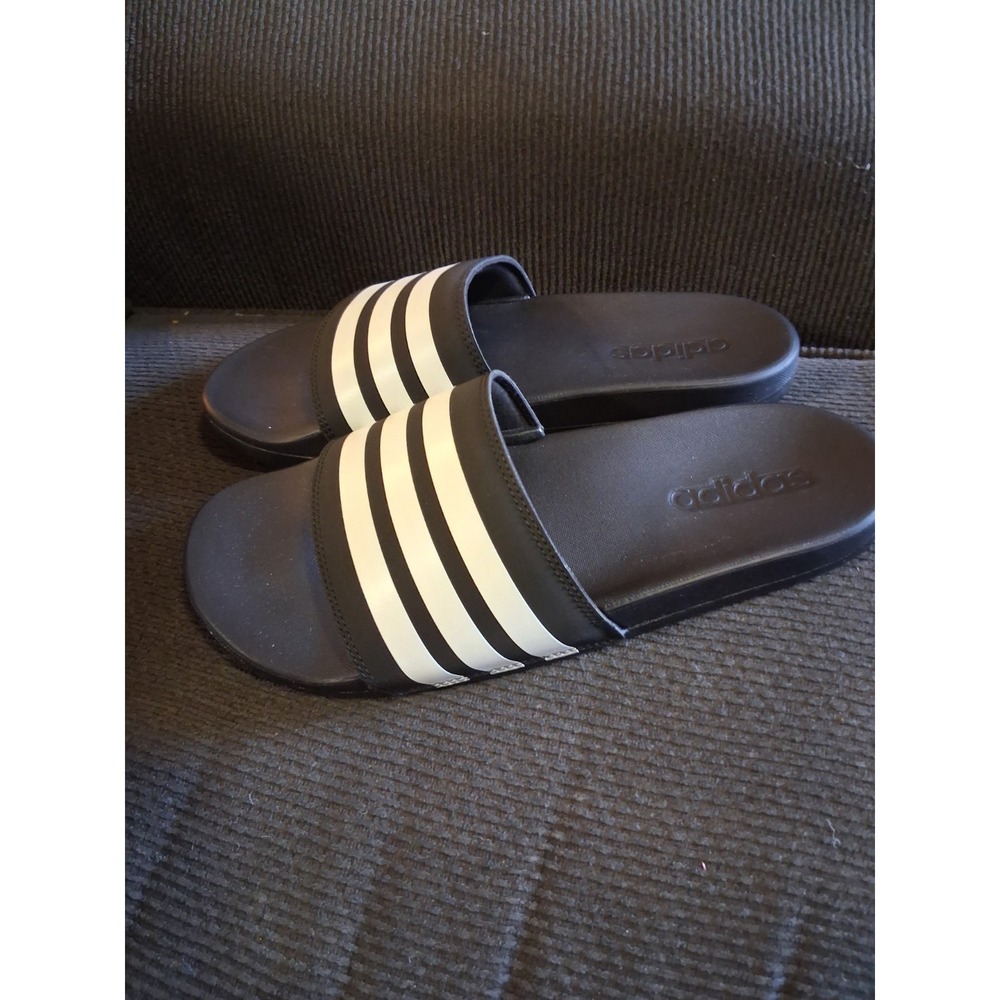adidas Adilette Comfort Men's Black Shower Slides Sandals JS4313 Sz‎ 7 New